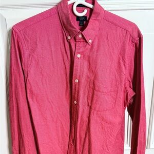 J. Crew Men's Vibrant Pink Button-Down Shirt